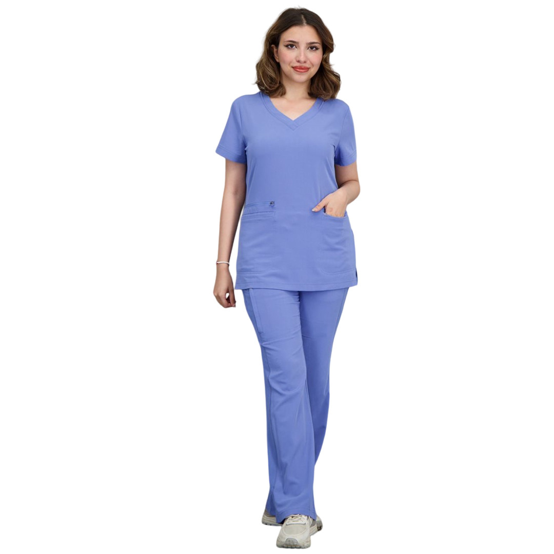 WHITECROSS CRFT WOMEN'S 3-POCKET V-NECK TOP AND BOOTCUT PANT SCRUB SET ...