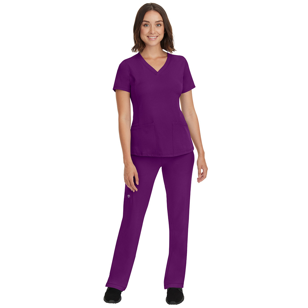 HH Works by Healing Hands Women's Monica V-Neck Solid Scrub Top